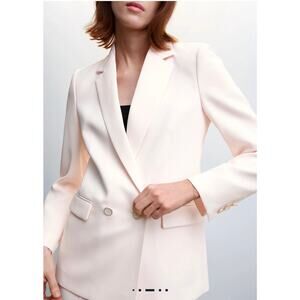 MNG MANGO Iguana Suite Jacket Blazer in Nude, Size XL, NWT